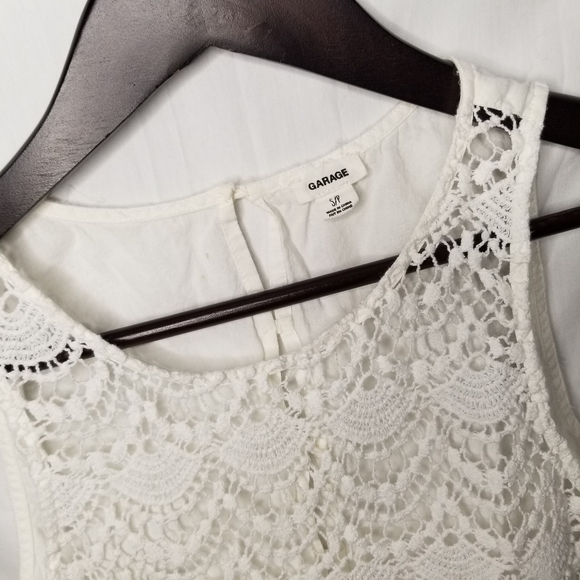 GARAGE crop top lace summer boho white S - Picture 3 of 5